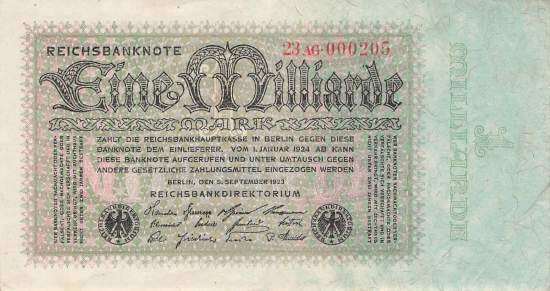 1 Milliarde Mark ro 111b AG
